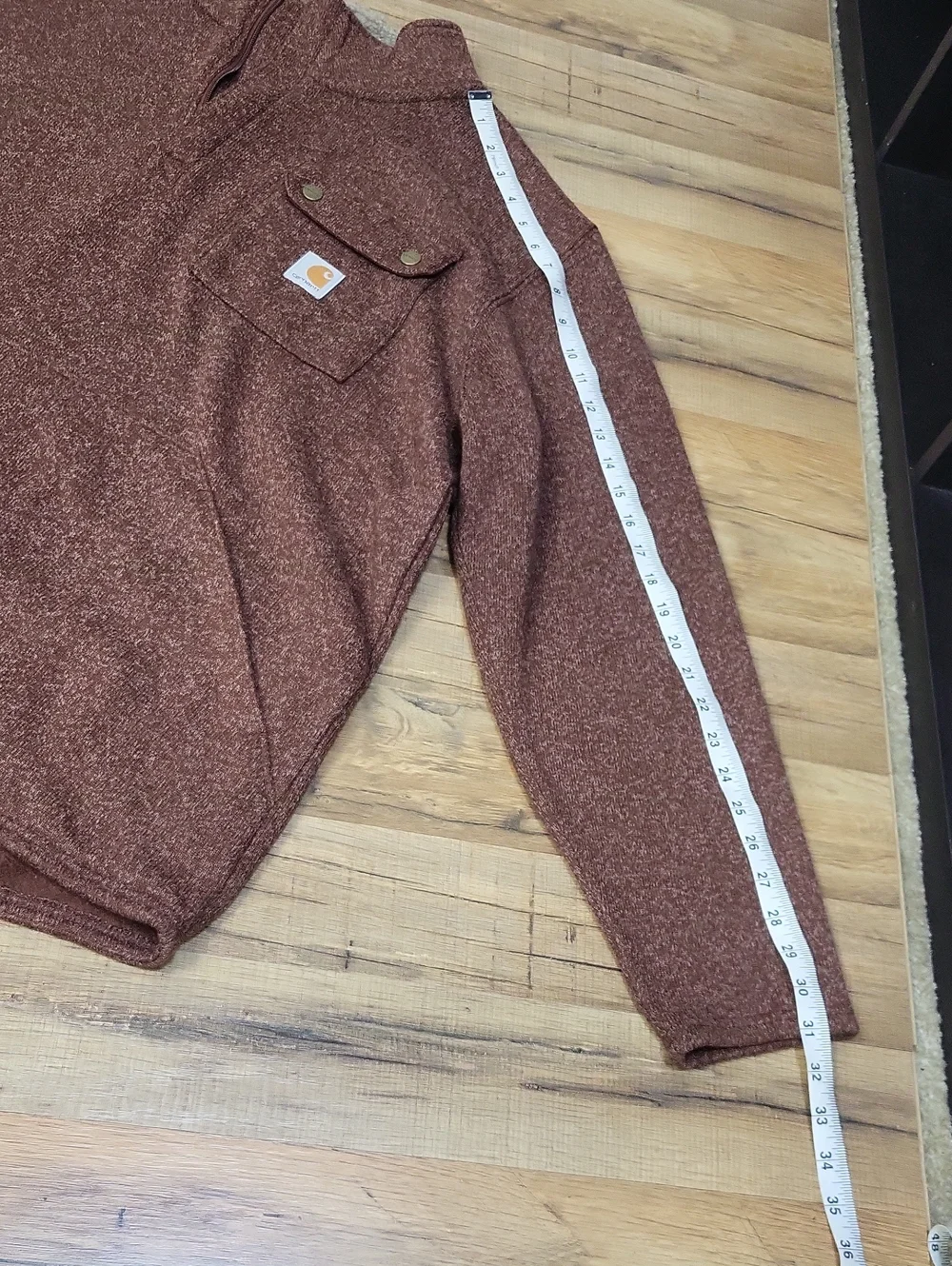 CARHARRT 6378 Wayland Mocha Brown Relaxed Fit Fleece 1/4 Zip Sweater